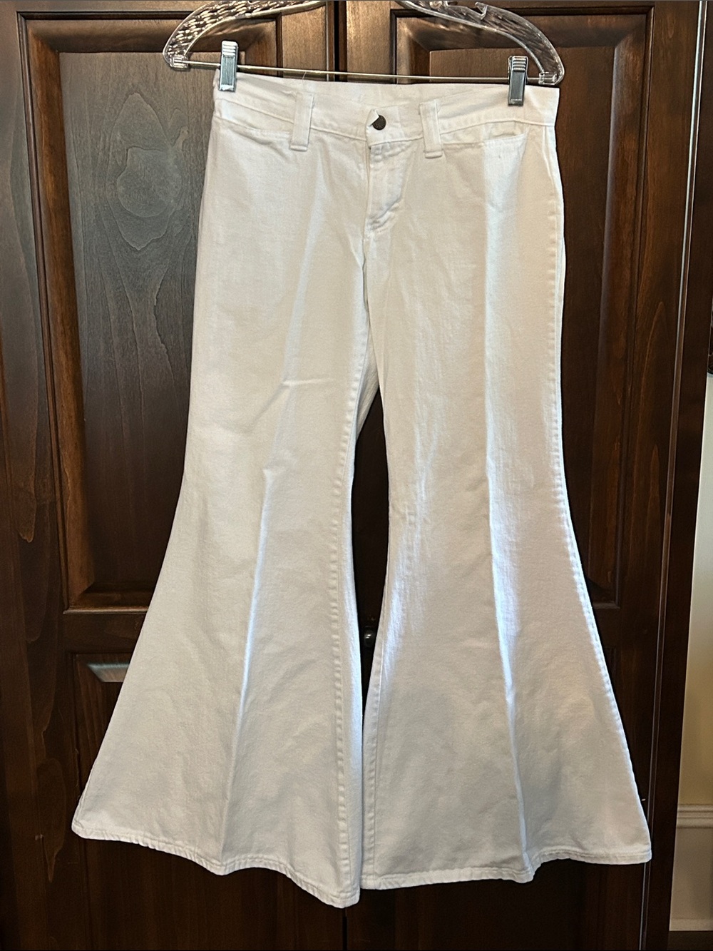 1970’s HIS for HER Sz XS White Bell Bottom Jeans - Low Rise